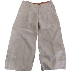 Anthropologie Elevenses Barrel Linen Pants Women's 12